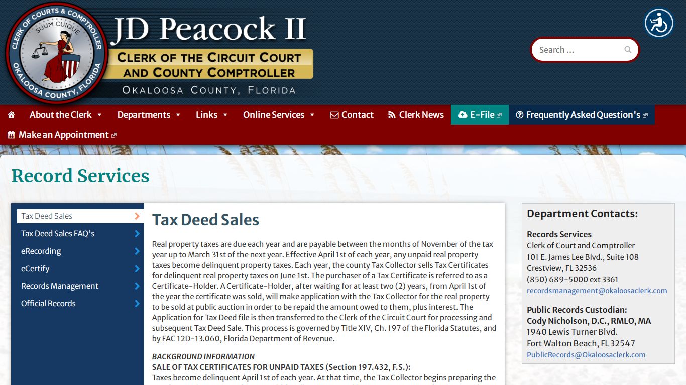 Record Services – Okaloosa Clerk of the Circuit Court ...
